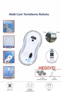 Torima Cam Silme Temizleme Robotu Uzaktan Kumandalı Su Püskürtmeli S9 Beyaz